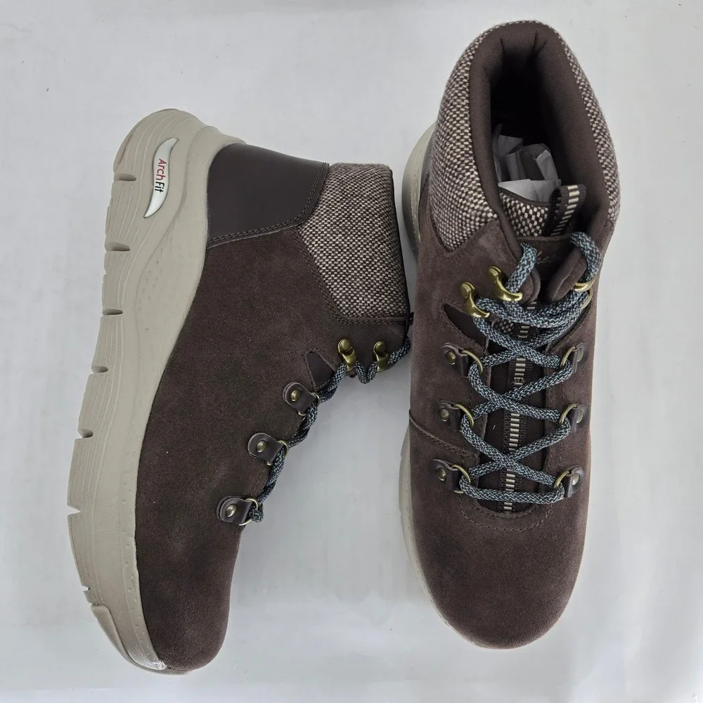 Skechers Arch Fit Extraordinary 167324 Chocolate Brown Suede‎ Boots Womens 10